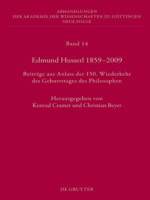 cover image of Edmund Husserl 1859–2009